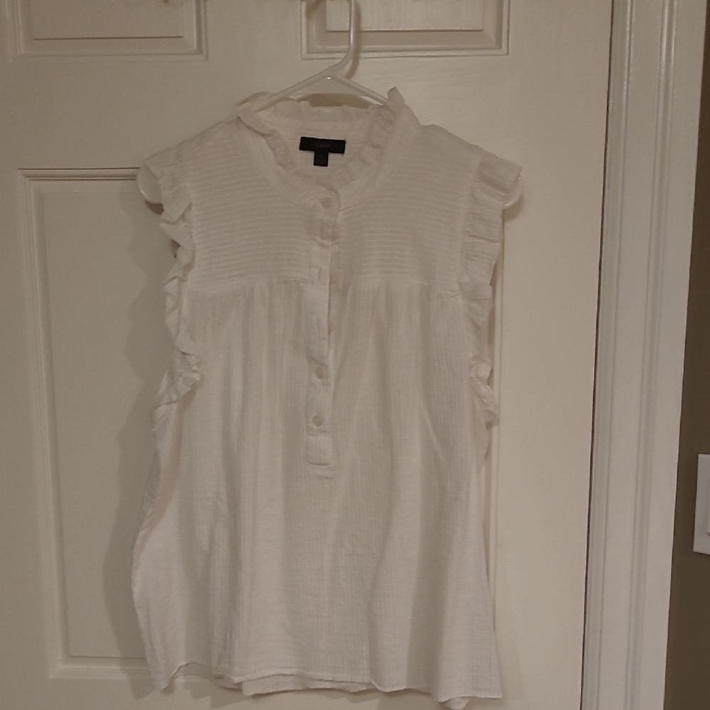 J Crew Ladies, Size L White Sleeveless Top